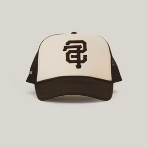 Ngo Studios SF Trucker hat, tan and brown